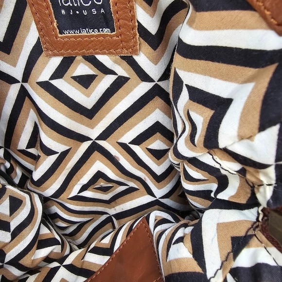 Latico NJ USA Women's Pecan Brown Leather Backpack Pocketbook Tassel Zip Up Tote - Picture 7 of 11